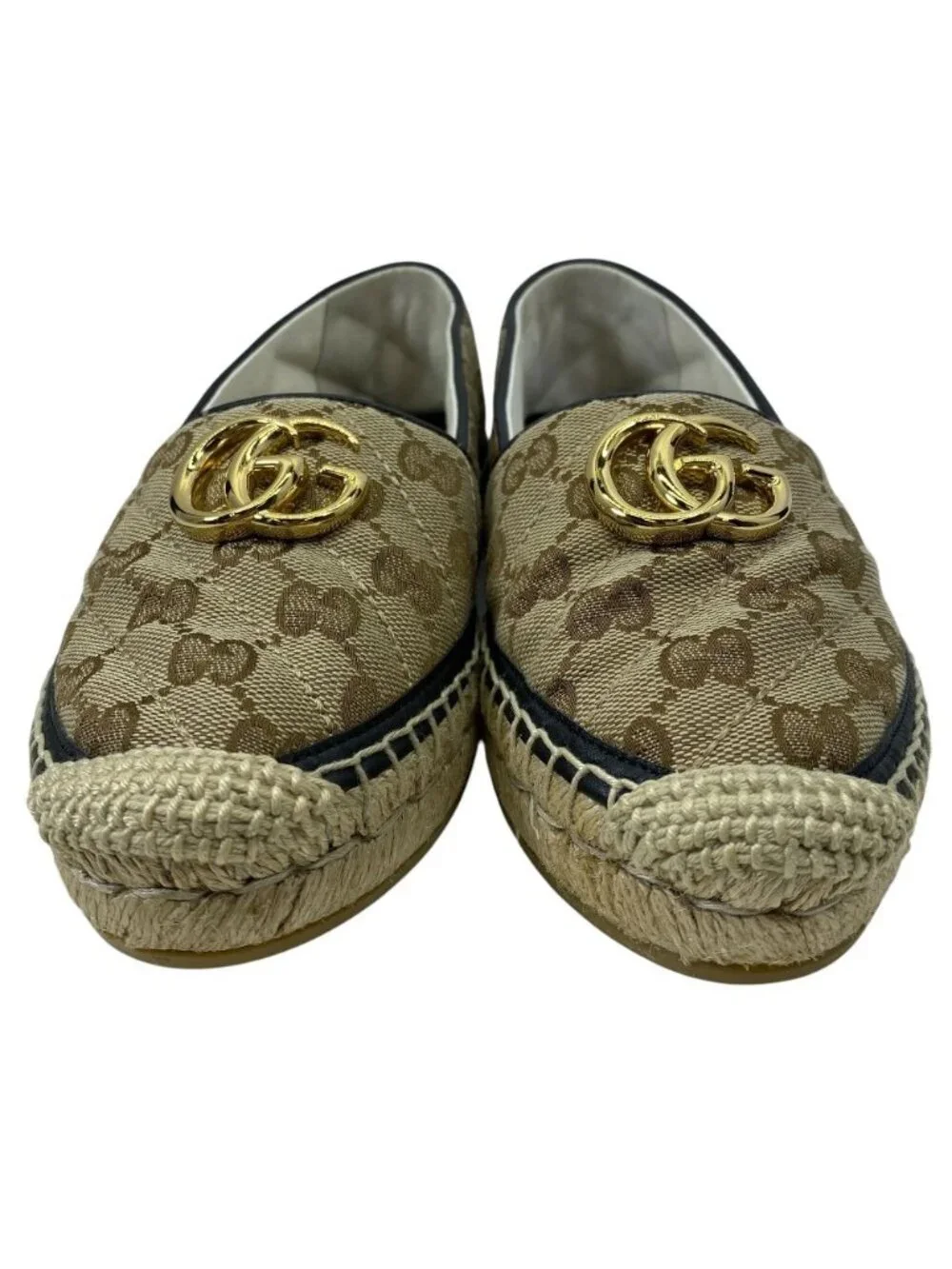 Gucci GG Matelasse Espadrille Canvas Leather Beige